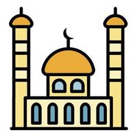 Arab mosque icon color outline vector