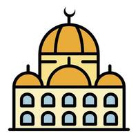 Mosque icon color outline vector