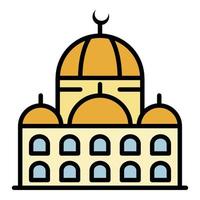 Mosque icon color outline vector