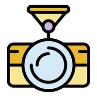 Action camera suction cup icon color outline vector