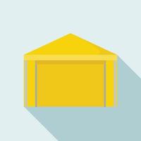 Yellow tent icon, flat style vector