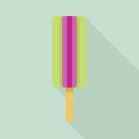 Green violet popsicle icon, flat style vector