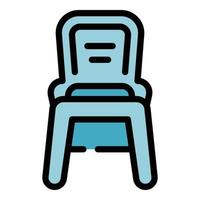 Kitchen chair icon color outline vector