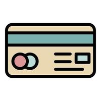 Charity credit card icon color outline vector