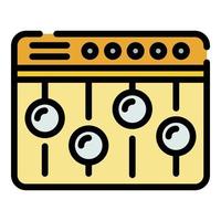 Retro radio icon color outline vector