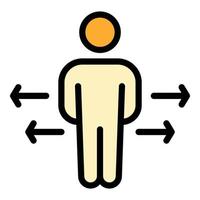 Physical distance icon color outline vector