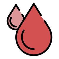 Two drops of blood icon color outline vector