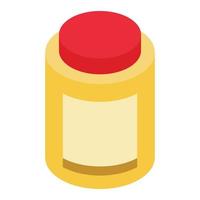 Protein jar icon, isometric style vector