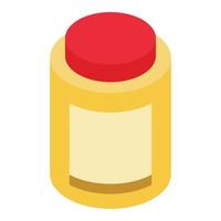 Protein jar icon, isometric style vector