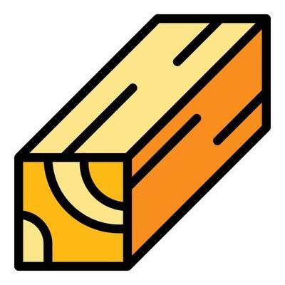 Plywood plank icon color outline vector