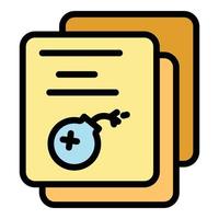 Malware files icon color outline vector