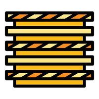 Plywood layer icon color outline vector