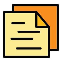 Storage paper interface icon color outline vector