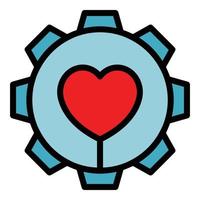 Gear like interface icon color outline vector