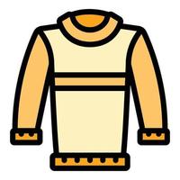 Knitting sweater icon color outline vector
