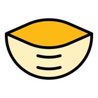 Homemade pita bread icon color outline vector