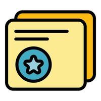 Frame interface icon color outline vector
