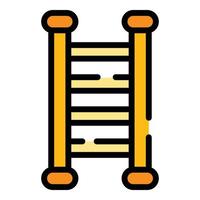 Fixed ladder icon color outline vector