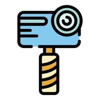 Handheld camera icon color outline vector