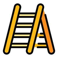 Worker ladder icon color outline vector