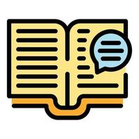 Online reading book icon color outline vector