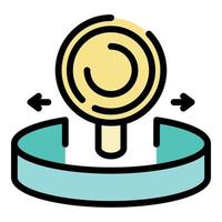 Web vr camera icon color outline vector