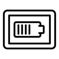 Battery charging icon, outline style vector