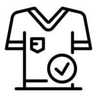 Shirt check mark icon, outline style vector