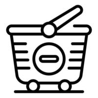 Remove from cart icon, outline style vector
