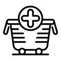 Supply cart icon, outline style vector