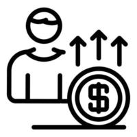 Increase money icon, outline style vector