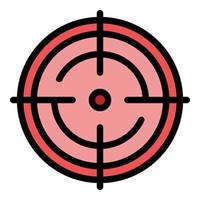 Circular scope sight icon color outline vector