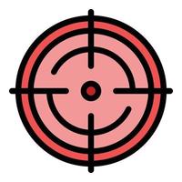 Circular scope sight icon color outline vector