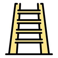 Portable ladder icon color outline vector