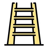 Portable ladder icon color outline vector