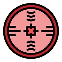 Telescopic sight icon color outline vector