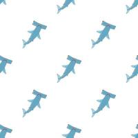 Hammerhead shark pattern seamless vector
