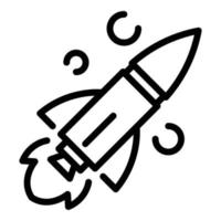 Rocket icon, outline style vector