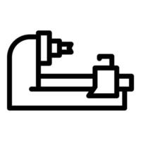 icono de máquina de fresado de computadora, estilo de esquema vector