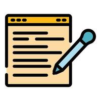 Writing web review icon color outline vector