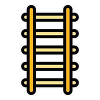 Stairway ladder icon color outline vector