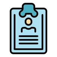 Manager clipboard icon color outline vector