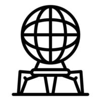 Robotic earth icon, outline style vector