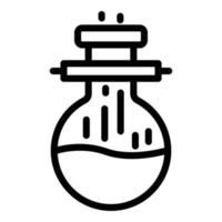 Experimental flask icon, outline style vector