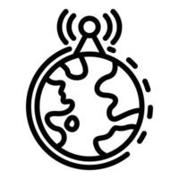 Global radio tower icon, outline style vector