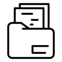 Folder with files icon, outline style vector