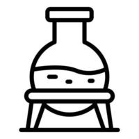 Flask lab icon, outline style vector