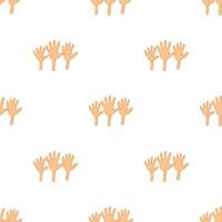 Open empty raising hands to ask for something pattern seamless vector