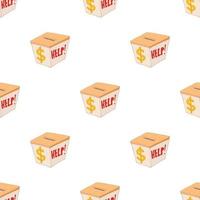 Box with cash donations pattern seamless vector