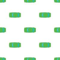 Green car top view pattern seamless vector